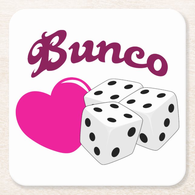 Porta-copo De Papel Quadrado Love Bunco (Frente)