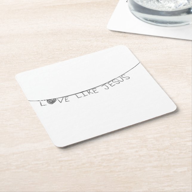 Porta-copo De Papel Quadrado Love Like Jesus (Inclinado)