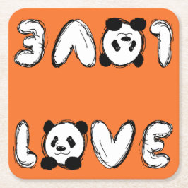Porta-copo De Papel Quadrado Love Panda
