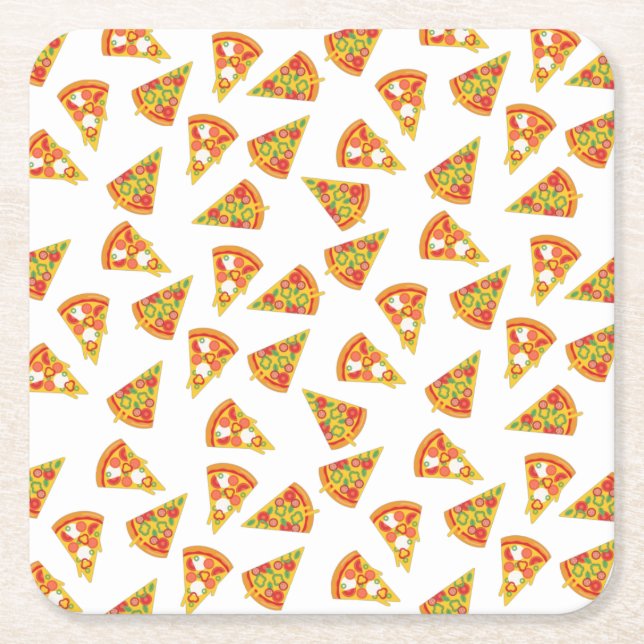 Porta-copo De Papel Quadrado Love Pizza   (Frente)