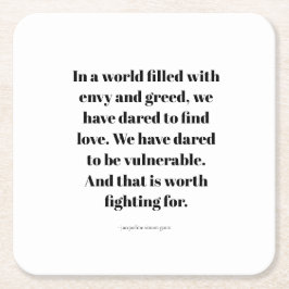 Porta-copo De Papel Quadrado Love quote