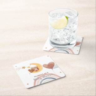 Porta-copo De Papel Quadrado Lua Cria Urso Africano chá de fraldas Crianças Afr