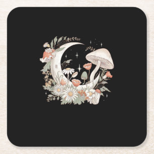 Porta-copo De Papel Quadrado Lua Estética Goblincore E Cottagecore Cogumelo