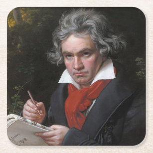 Porta-copo De Papel Quadrado Ludwig Beethoven Symphony Classic Music Composer