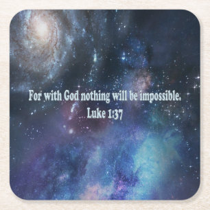 Porta-copo De Papel Quadrado Luke 1:37