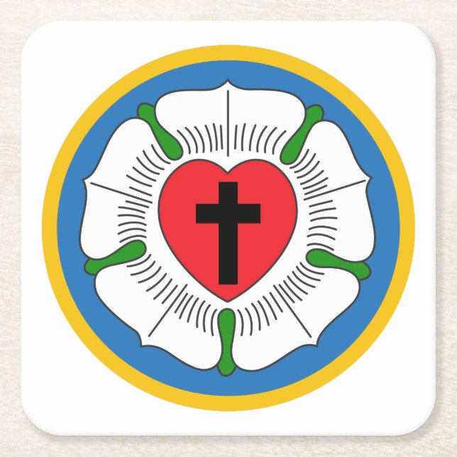 Porta-copo De Papel Quadrado Luthers Rosa (Frente)