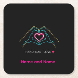 Porta-copo De Papel Quadrado Luxury Realistic Couple Holding Hands Gold Ring An