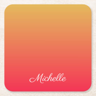 Porta-copo De Papel Quadrado Luz vermelha e amarela, chama personalizada