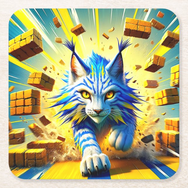 Porta-copo De Papel Quadrado Lynx (Frente)