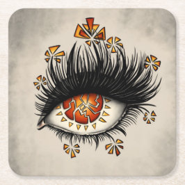 Porta-copo De Papel Quadrado Macabra, arte ocular estranha