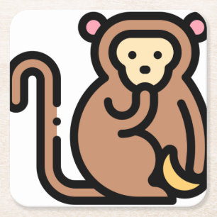 Porta-copo De Papel Quadrado Macaco