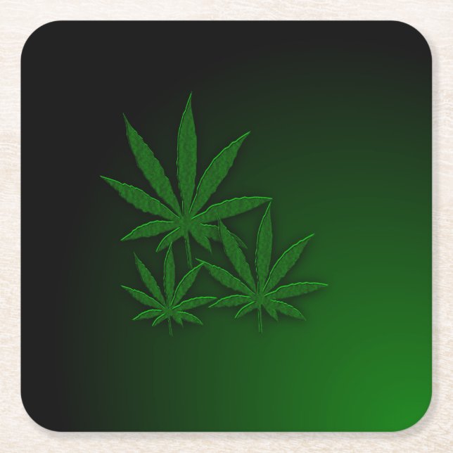 Porta-copo De Papel Quadrado Maconha (Frente)