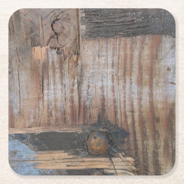 Porta-copo De Papel Quadrado Madeira de som I (Frente)