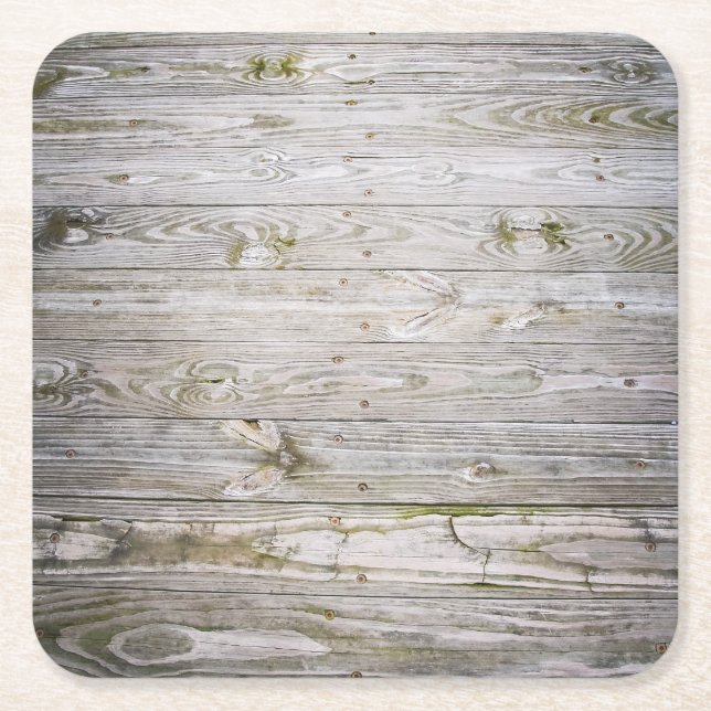 Porta-copo De Papel Quadrado Madeira velha da doca (Frente)