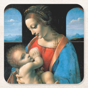 Porta-copo De Papel Quadrado Madonna Litta, Leonardo da Vinci, 1490-1491
