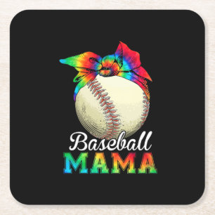 Porta-copo De Papel Quadrado Mãe Arte Baseball Mama Birthday