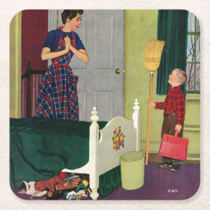 Porta-copo De Papel Quadrado Mãe, Limpei O Meu Quarto!