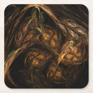 Porta-copo De Papel Quadrado Mãe Terra Abstrato de Arte