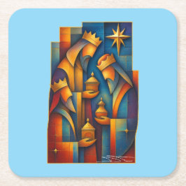 Porta-copo De Papel Quadrado Magi Geométrico - Estrela de Natal dos Três Reis M