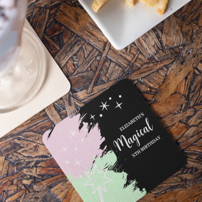 Porta-copo De Papel Quadrado Magical Birthday (Criador carregado)