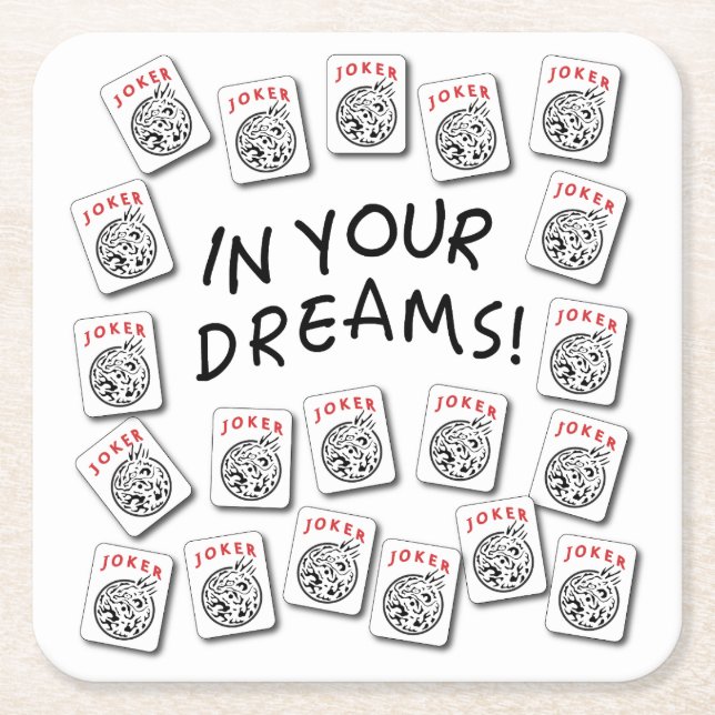 Porta-copo De Papel Quadrado Mah Jong Joker Porta copos (Frente)