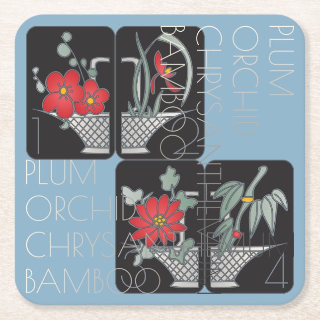 Porta-copo De Papel Quadrado Mah Jongg Basket Porta copos (Frente)