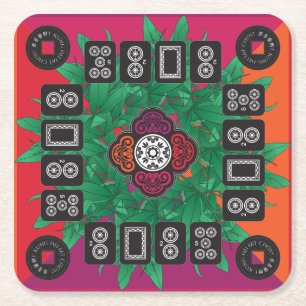 Porta-copo De Papel Quadrado Mah Jongg Money Tree 2025 Porta copos