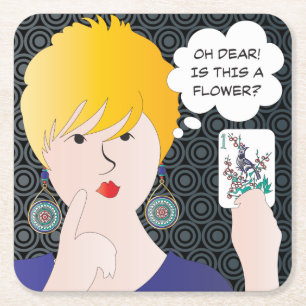 Porta-copo De Papel Quadrado Mah Jongg Sayings One Bam Porta copos