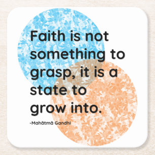 Porta-copo De Papel Quadrado Mahatma Gandhi Faith cita
