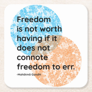 Porta-copo De Papel Quadrado Mahatma Gandhi Freedom Cotes
