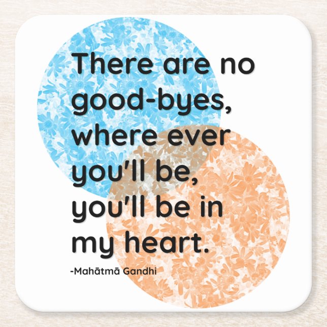 Porta-copo De Papel Quadrado Mahatma Gandhi Heart Cotes (Frente)