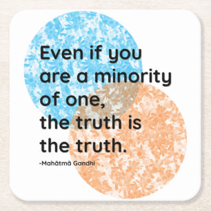 Porta-copo De Papel Quadrado Mahatma Gandhi Truth cita