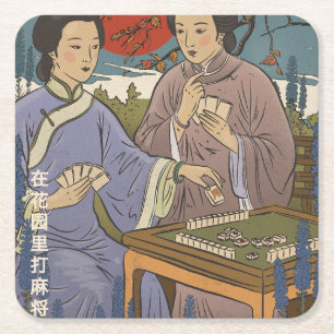Porta-copo De Papel Quadrado Mahjong