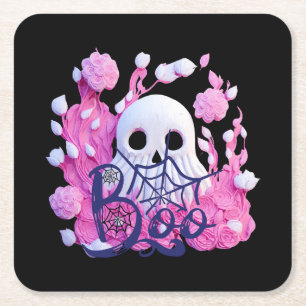 Porta-copo De Papel Quadrado mala de vassoura do Halloween