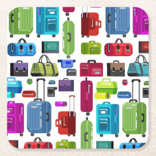 Porta-copo De Papel Quadrado Malas de viagem de néon