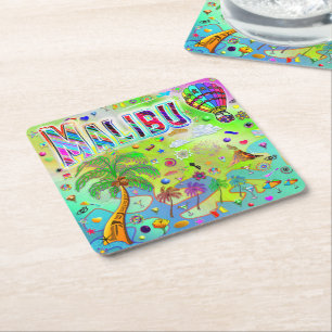 Porta-copo De Papel Quadrado Malibu Melodia Atemporal Montanha-russa