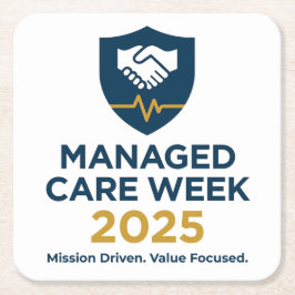 Porta-copo De Papel Quadrado Managed Care Week 2025 - Paper Coasters