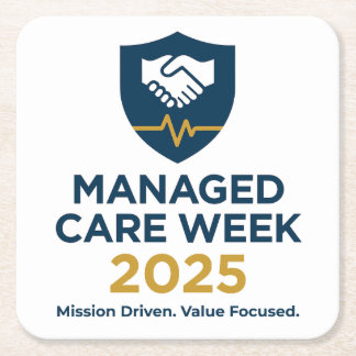 Porta-copo De Papel Quadrado Managed Care Week 2025 - Paper Coasters