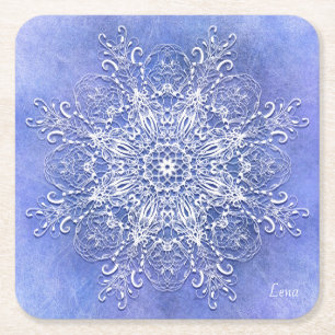 Porta-copo De Papel Quadrado Mandala. floral étnico