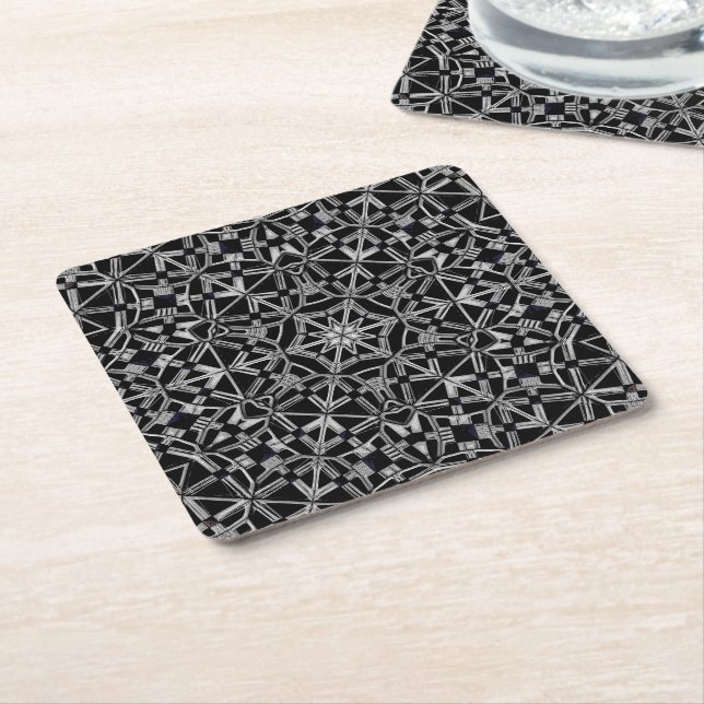 Porta-copo De Papel Quadrado Mandala Industrial (Inclinado)