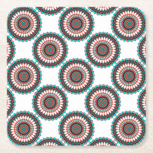 Porta-copo De Papel Quadrado Mandala Nativo Americano