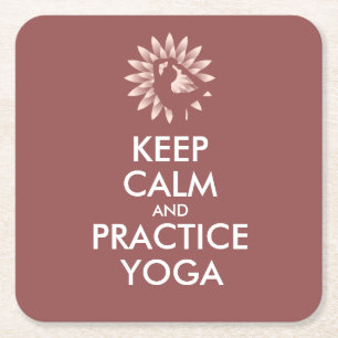 Porta-copo De Papel Quadrado Mantenha calma e pratique yoga