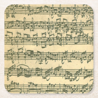 Porta-copo De Papel Quadrado Manuscrito da música de Bach Chaconne para o