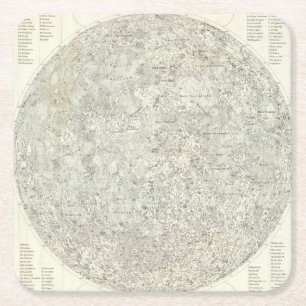 Porta-copo De Papel Quadrado Mapa da lua