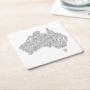 Porta-copo De Papel Quadrado mapa das gírias australianas