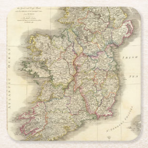 Porta-copo De Papel Quadrado Mapa de Ireland