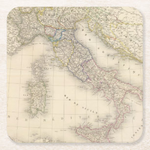 Porta-copo De Papel Quadrado Mapa de Italia
