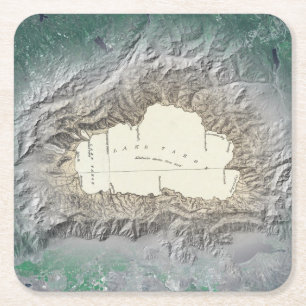 Porta-copo De Papel Quadrado Mapa de Lake Tahoe