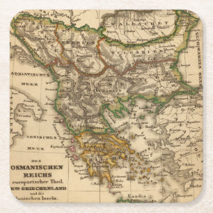 Porta-copo De Papel Quadrado Mapa de Turquia e de piscina