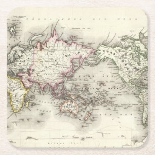 Porta-copo De Papel Quadrado Mapa do mundo